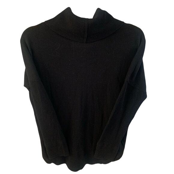 Maeve Anthropologie Ribbed Cowl Neck Pullover Sweater In Black Size Small - Picture 2 of 5